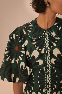Robe courte manches courtes - Vert