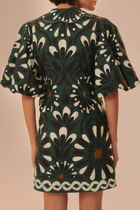Robe courte manches courtes - Vert