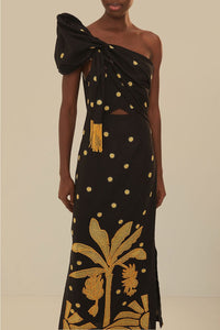 MEDIA OFF LINE_Robe Tie Banana Tree en lin - Noir