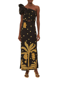MEDIA OFF LINE_Robe Tie Banana Tree en lin - Noir