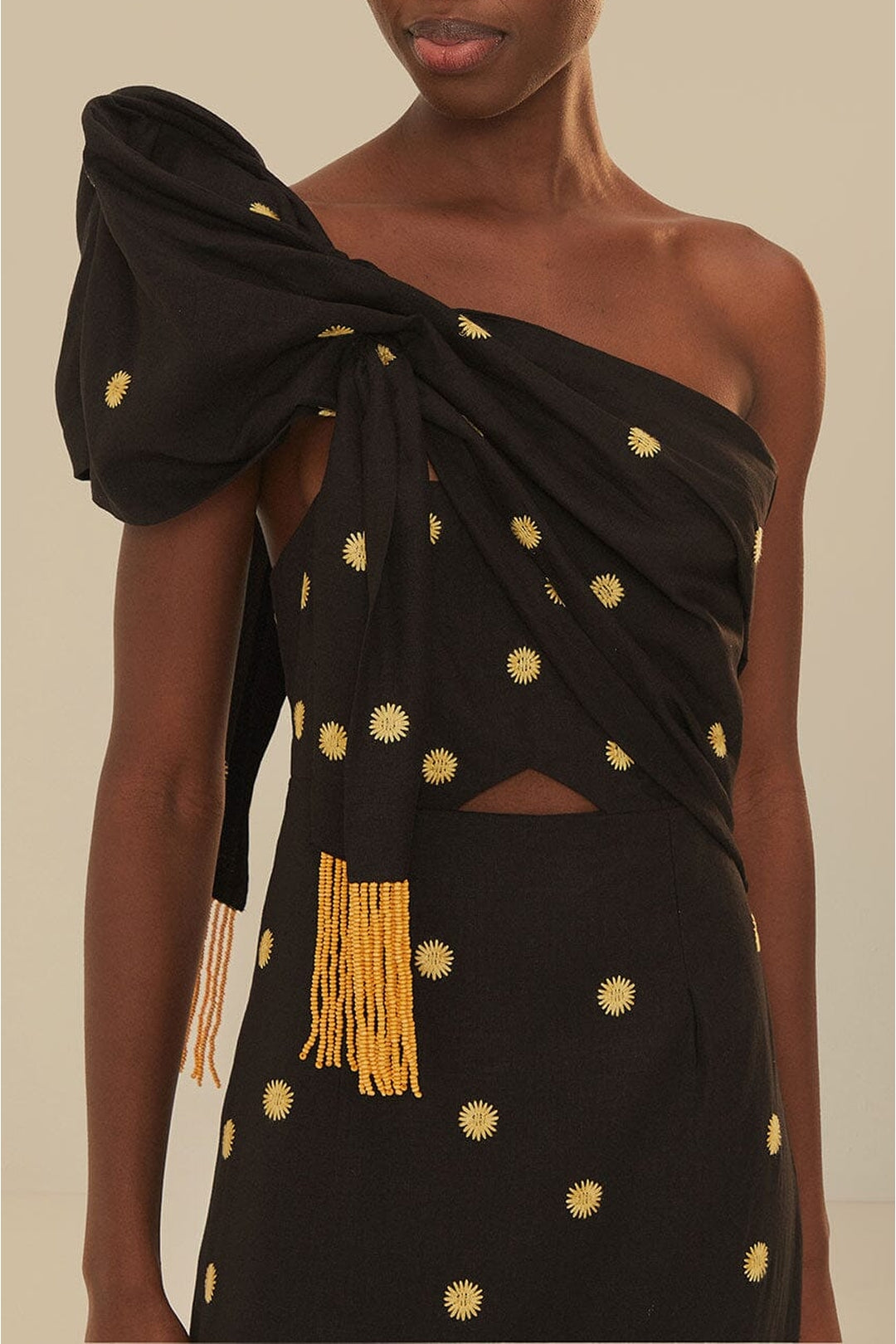 MEDIA OFF LINE_Robe Tie Banana Tree en lin - Noir