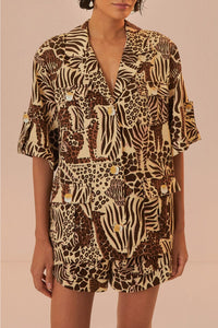Chemise Safari Sand en coton - Marron