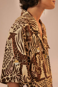 Chemise Safari Sand en coton - Marron