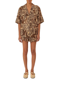 Chemise Safari Sand en coton - Marron