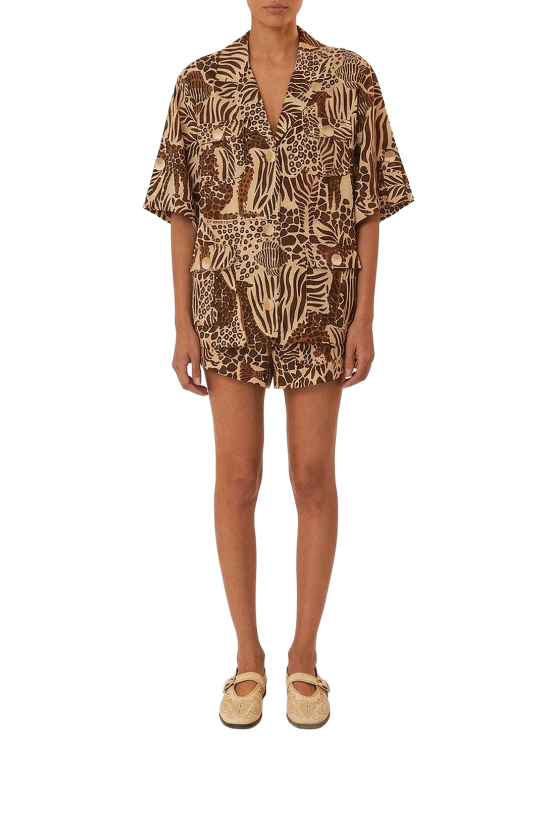 Chemise Safari Sand en coton - Marron