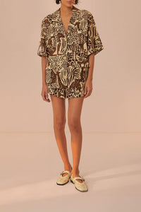 Chemise Safari Sand en coton - Marron