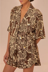 Safari Sand shorts in cotton - Brown