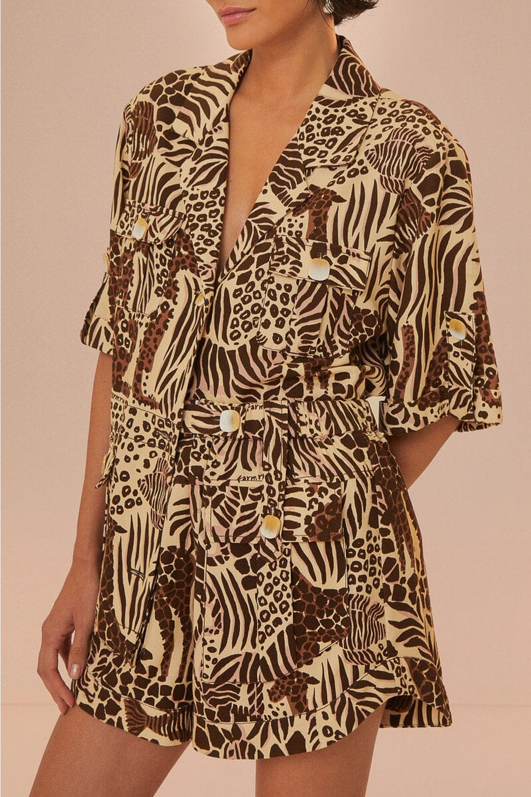 Safari Sand shorts in cotton - Brown