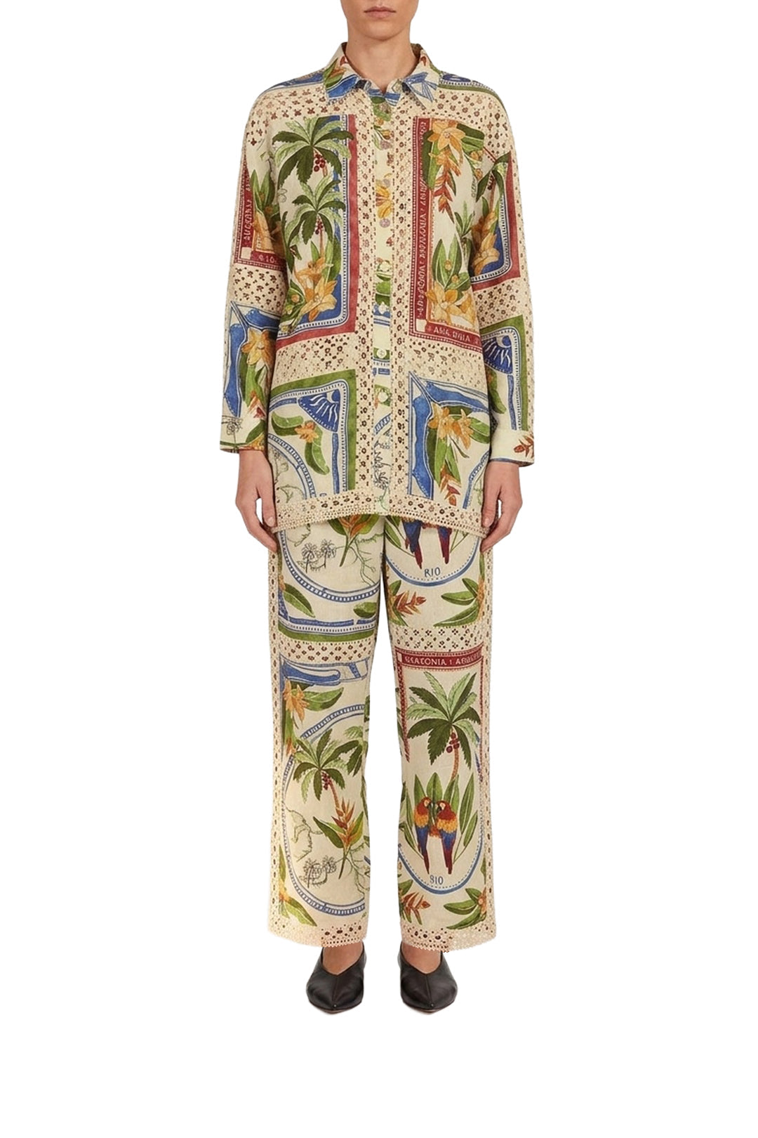 DJV_Tropical Destination Off White Chemises & Blouses - Tropical Destination Off White