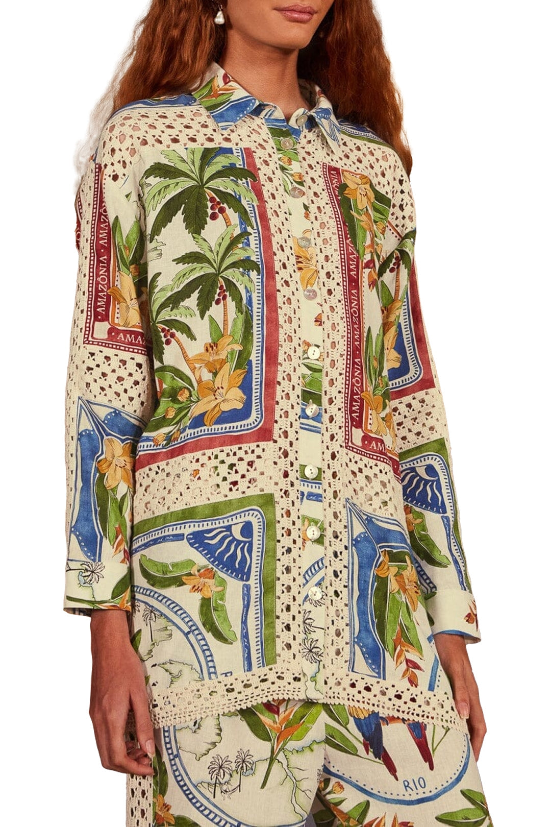 DJV_Tropical Destination Off White Chemises & Blouses - Tropical Destination Off White