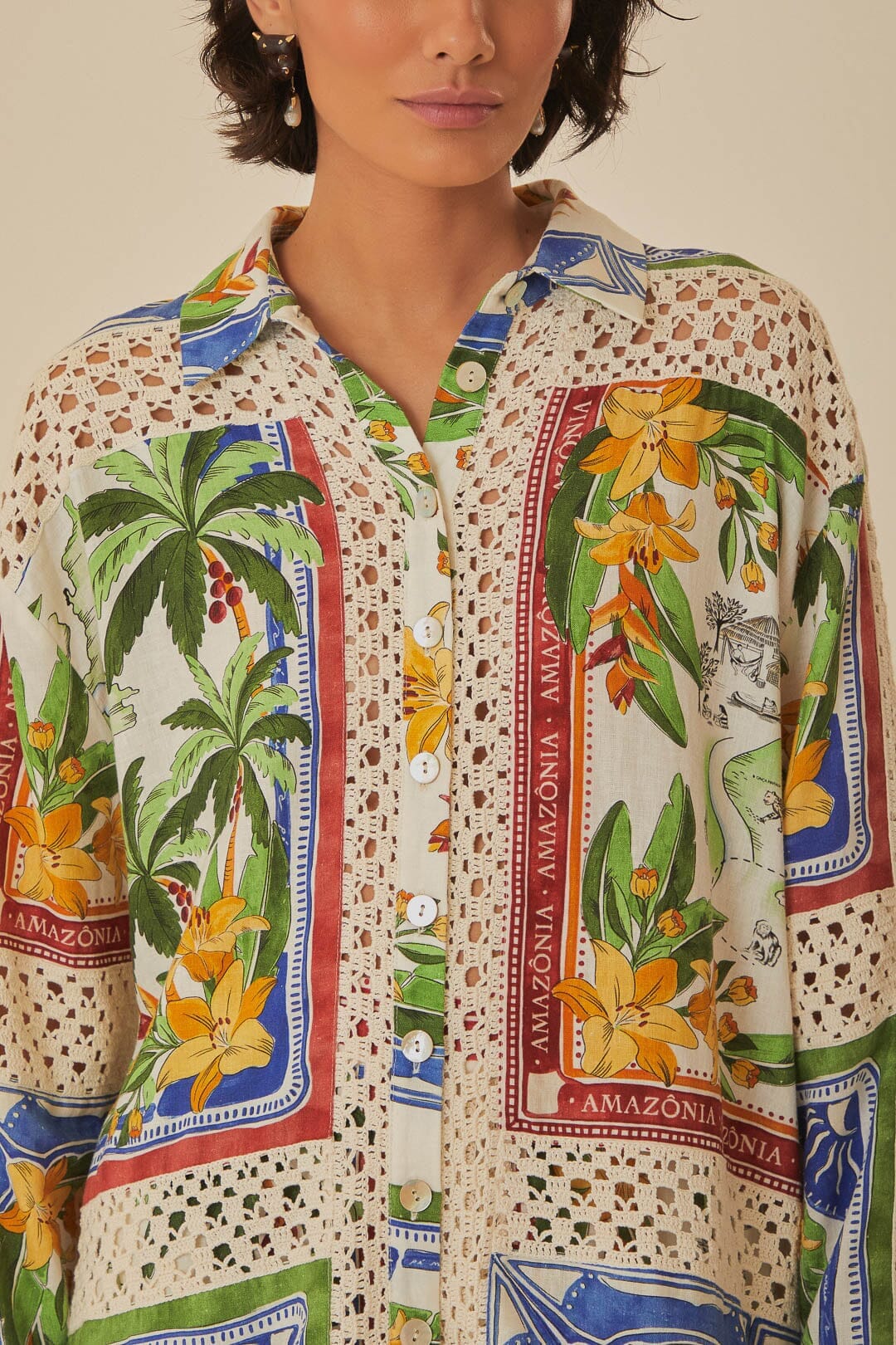 DJV_Tropical Destination Off White Chemises & Blouses - Tropical Destination Off White