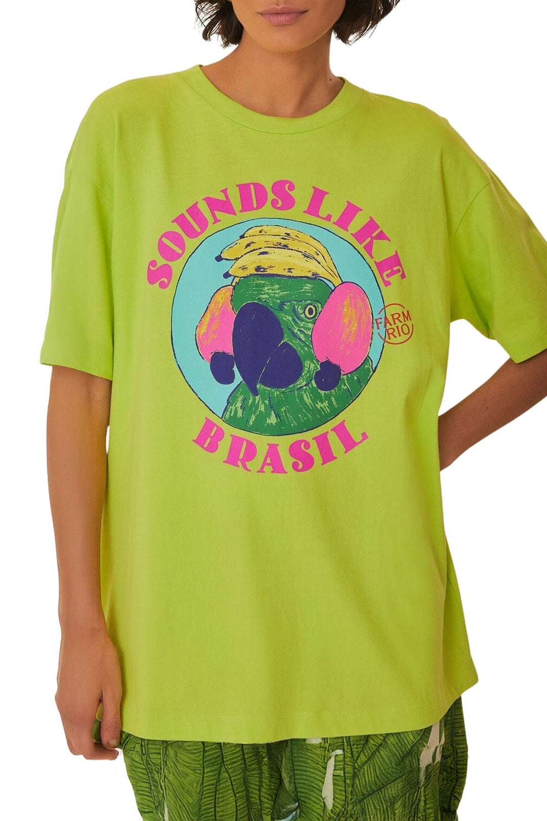 MEDIA OFF LINE_T-shirt ample Sounds Like Brasil en coton - Vert