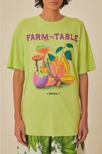 Loose cotton Farm to Table T-shirt - Green