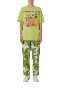 Loose cotton Farm to Table T-shirt - Green