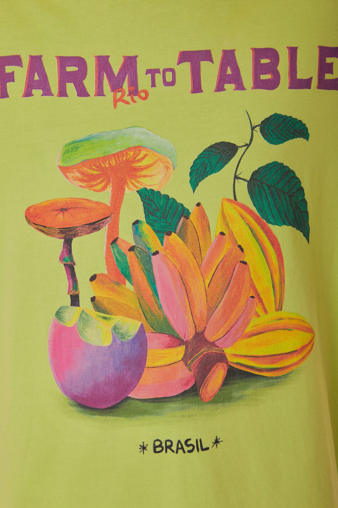 Loose cotton Farm to Table T-shirt - Green