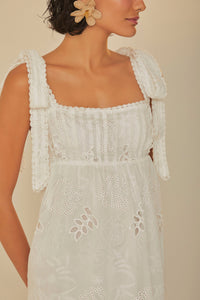 Robe midi à nœud - Blanc