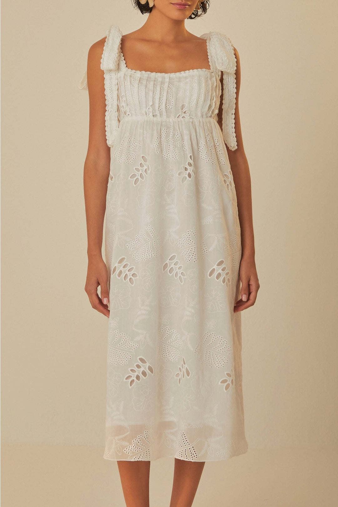 Robe midi à nœud - Blanc