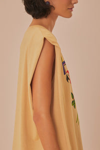 T-shirt Rio épaulettes en coton - Beige