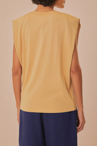 T-shirt Rio épaulettes en coton - Beige