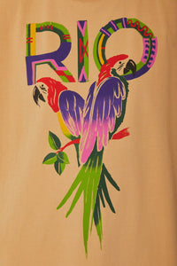 T-shirt Rio épaulettes en coton - Beige