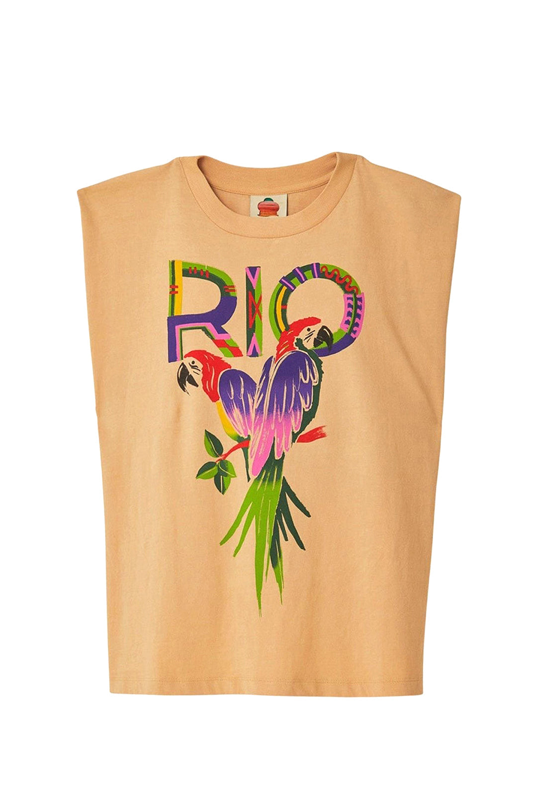 T-shirt Rio épaulettes en coton - Beige