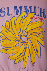 T-shirt Summer In The Tropics à épaulettes en coton - Violet