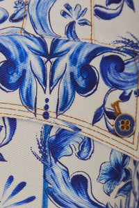 Short Garden Tiles à carreaux en coton - Bleu
