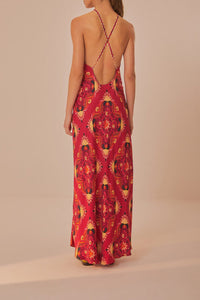 Robe longue Luize à bretelles - Rose