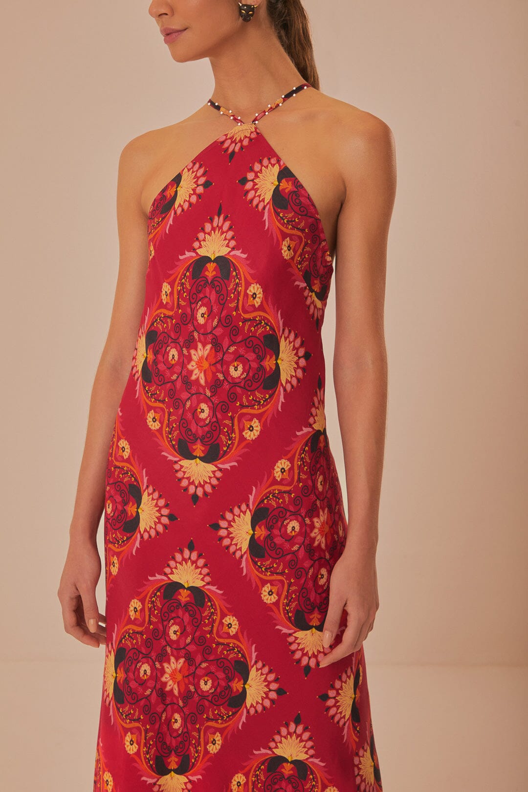 Robe longue Luize à bretelles - Rose