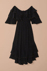 Off-the-shoulder midi dress - Black
