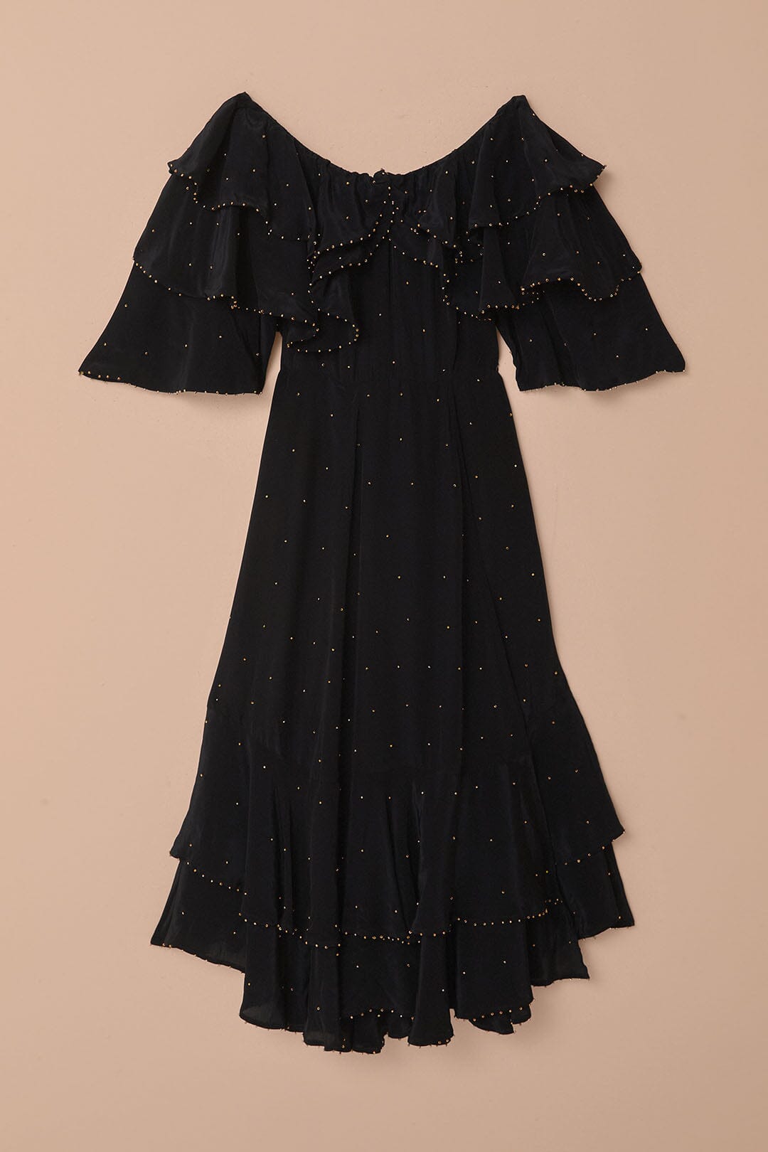 Off-the-shoulder midi dress - Black