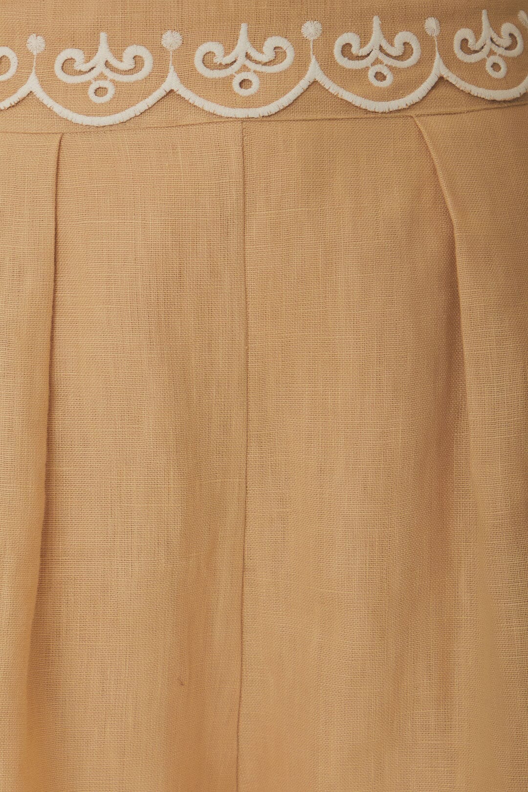 MEDIA OFF LINE_Short brodé en lin - Beige