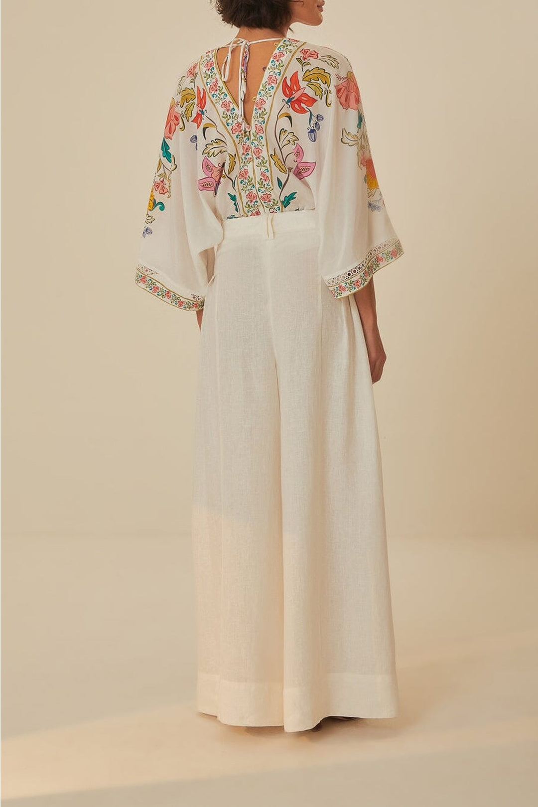 Pantalon à plis en lin - Blanc
