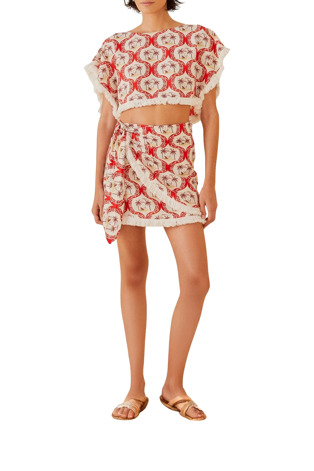 MEDIA OFF LINE_Blouse Summer Beach en lin - Rouge