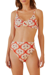 Bas de bikini Summer Beach taille haute - Rouge