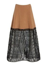 Sorvino Skirt en camel df soft cachemire