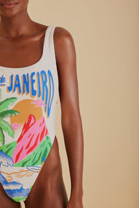 MEDIA OFF LINE_Maillot de bain une pièce Carioca - Blanc