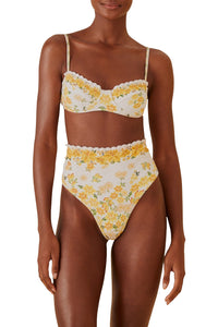 Bas de bikini taille haute Azaleia - Jaune