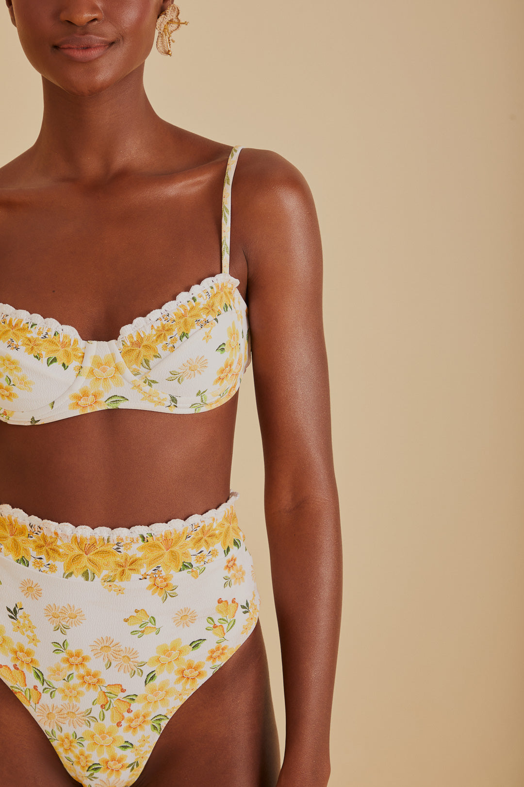 Bas de bikini taille haute Azaleia - Jaune