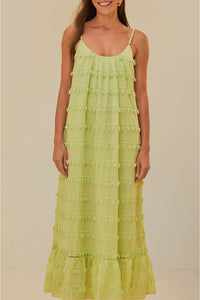Maxi dress with cotton trim - Green