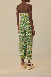 Banana Typography Jumpsuit - Beige