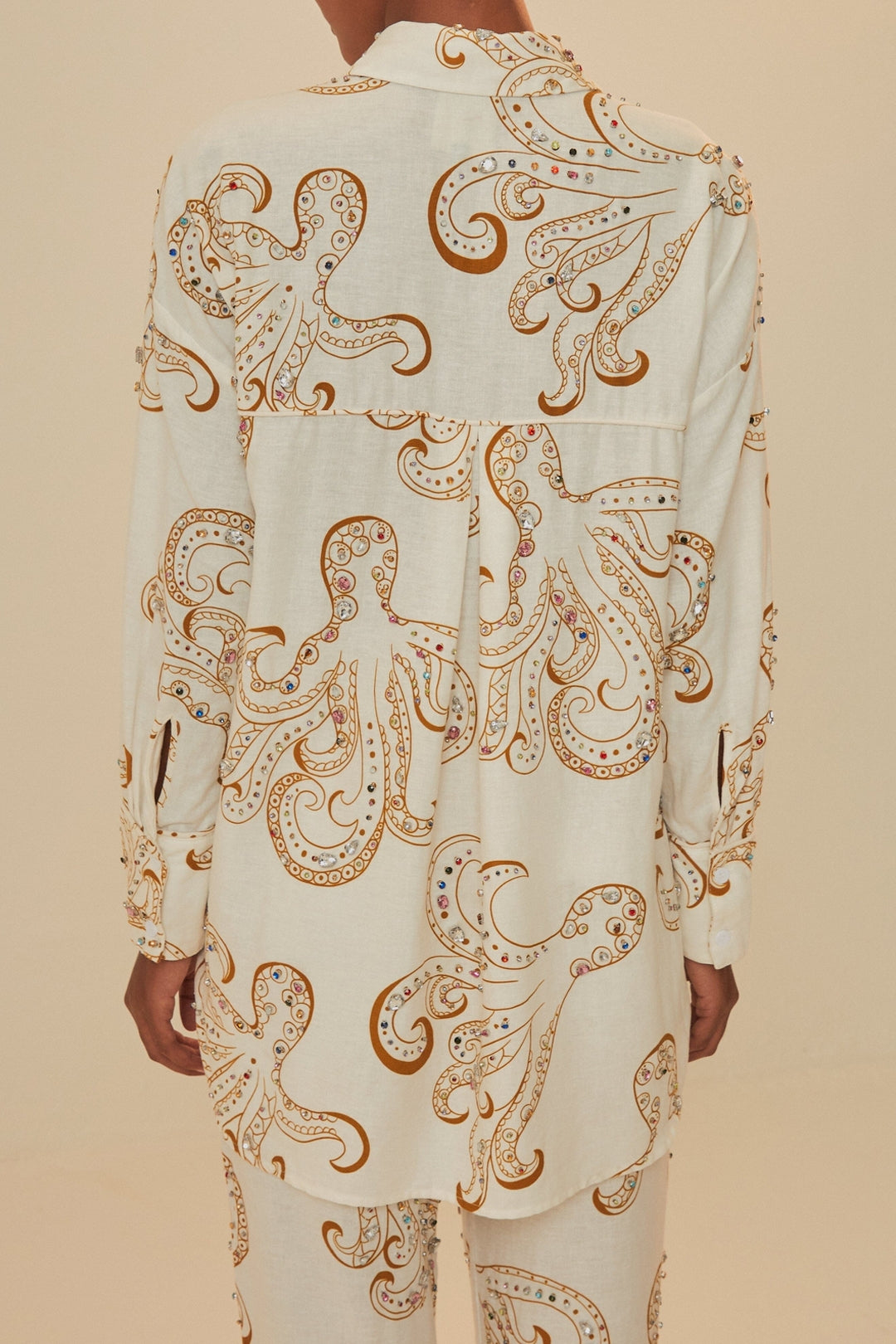 Chemise Ocus Fun à manches longues en lin - Beige