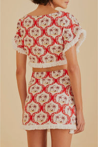 MEDIA OFF LINE_Blouse Summer Beach en lin - Rouge