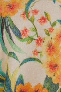 Cardigan à motif fleurs d'ananas en laine mélangée - Orange