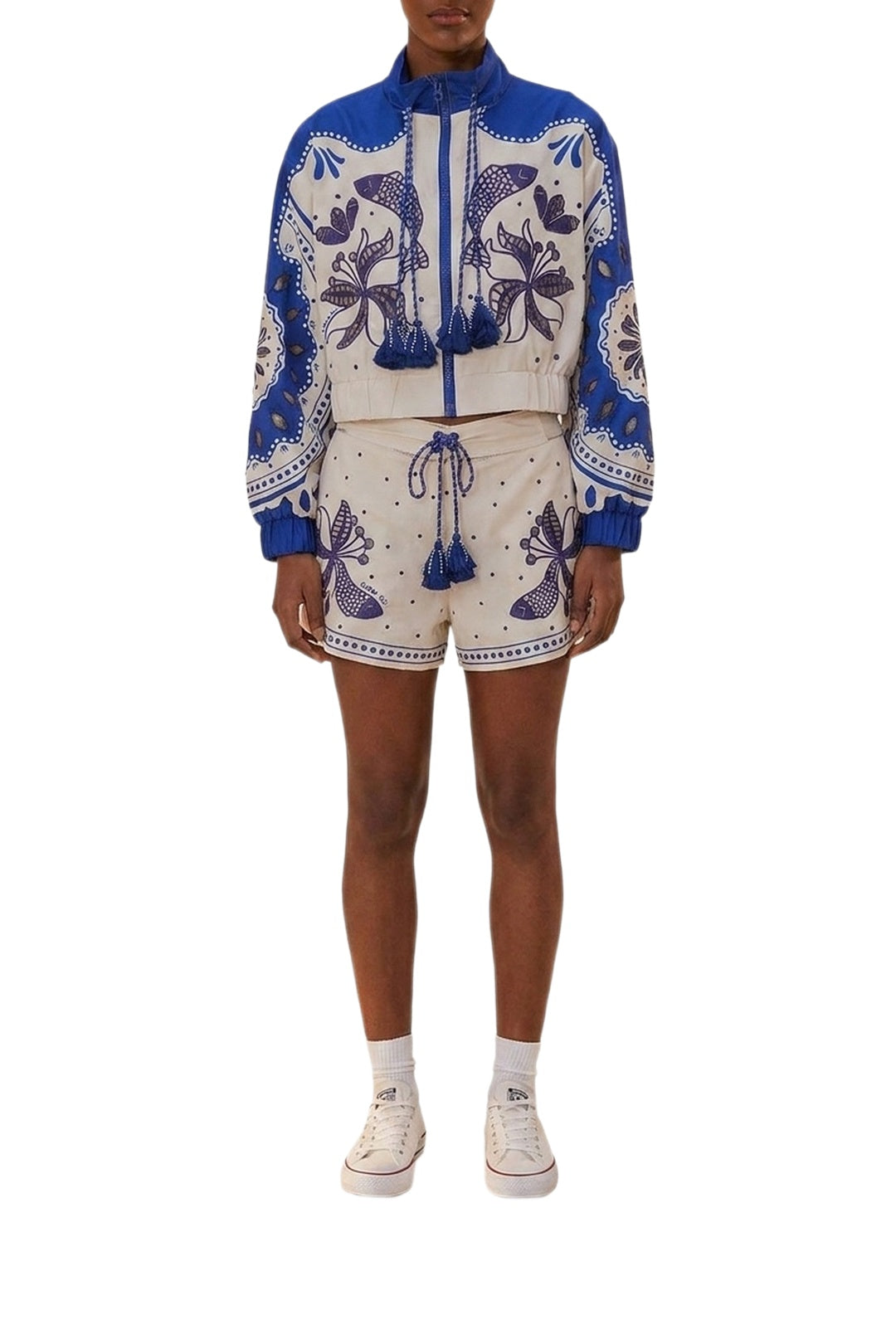 Veste coupe-vent brodé Artensanal - Bleu