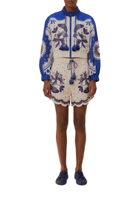 Short brodé Artisanal - Bleu