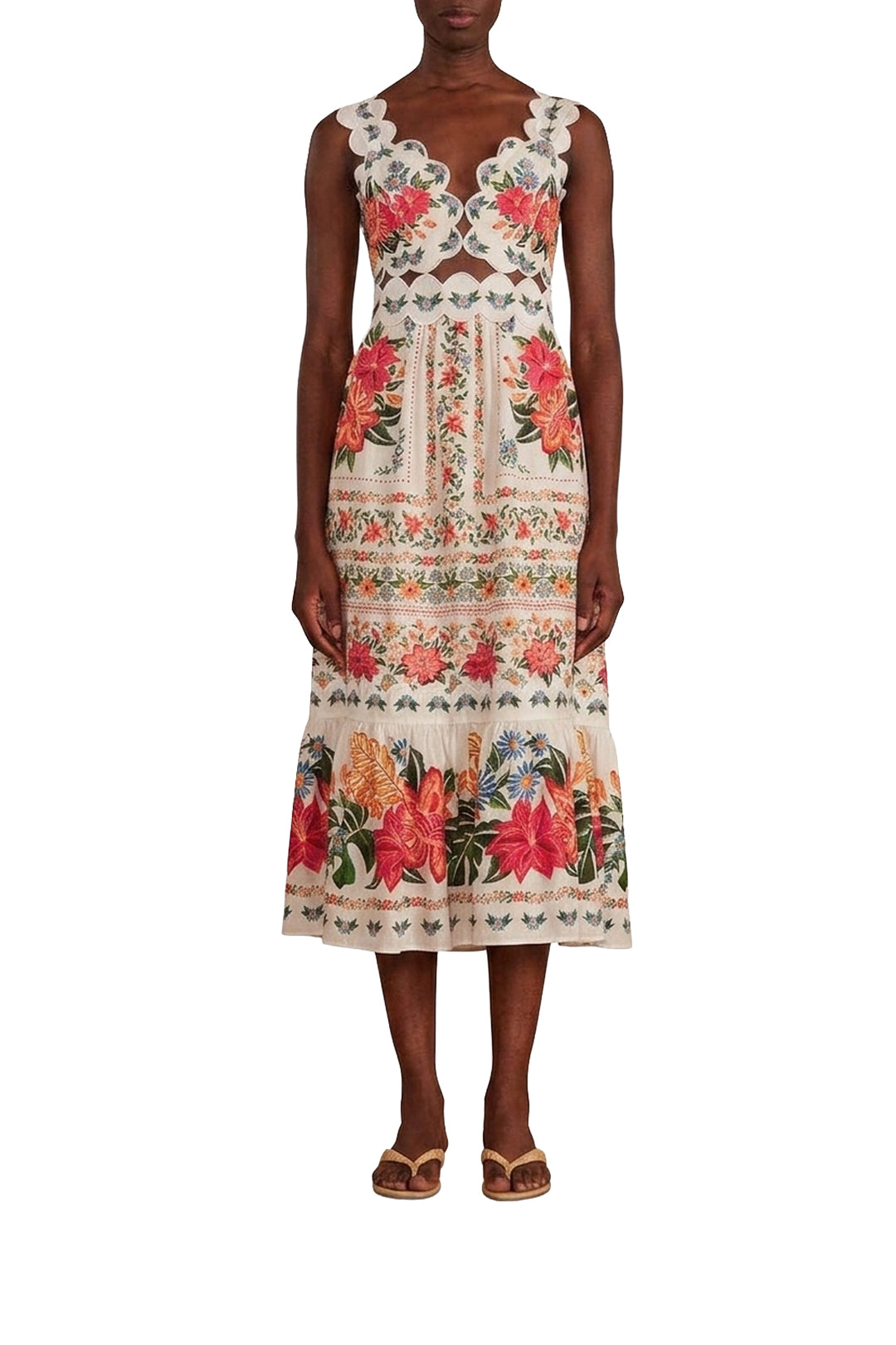 Bloom Garden Midi Dress - White