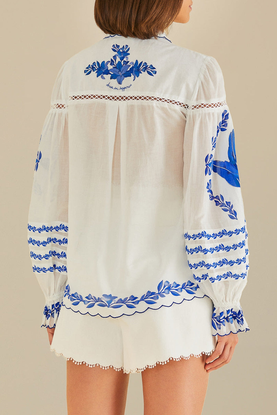 MEDIA OFF LINE_Blouse Jardin en coton - Bleu