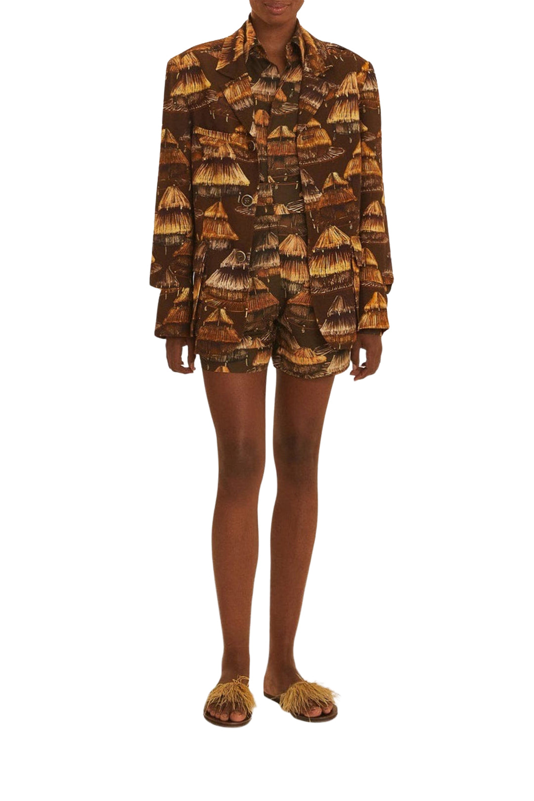 Shuhu cotton-blend blazer - Brown