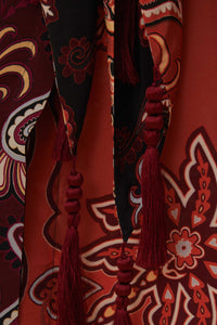 Robe midi ceinturée - Multicolore